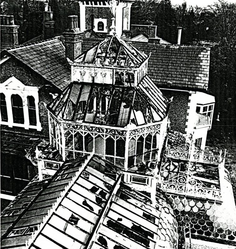 Photograph of fire damaged conservatory