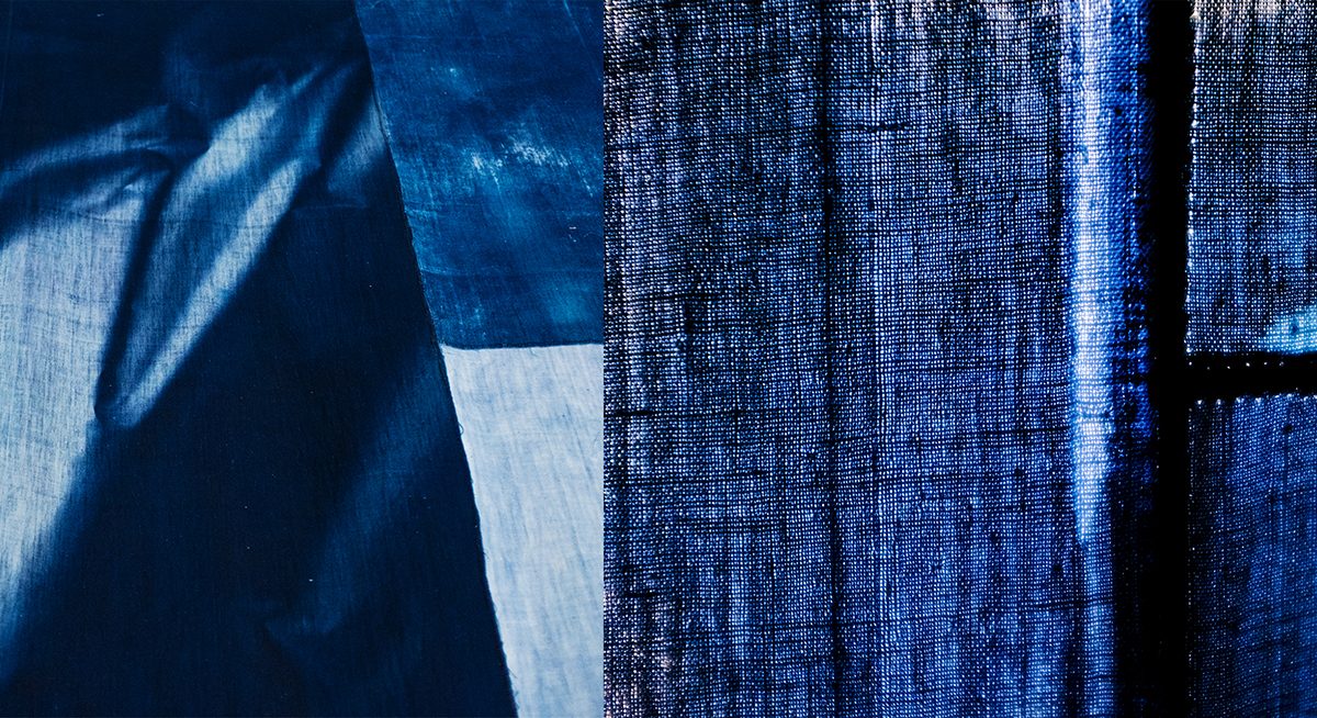 Close up of blue cloth