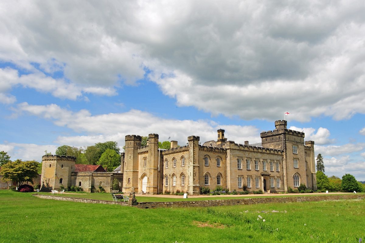 Castle with clouds behind it