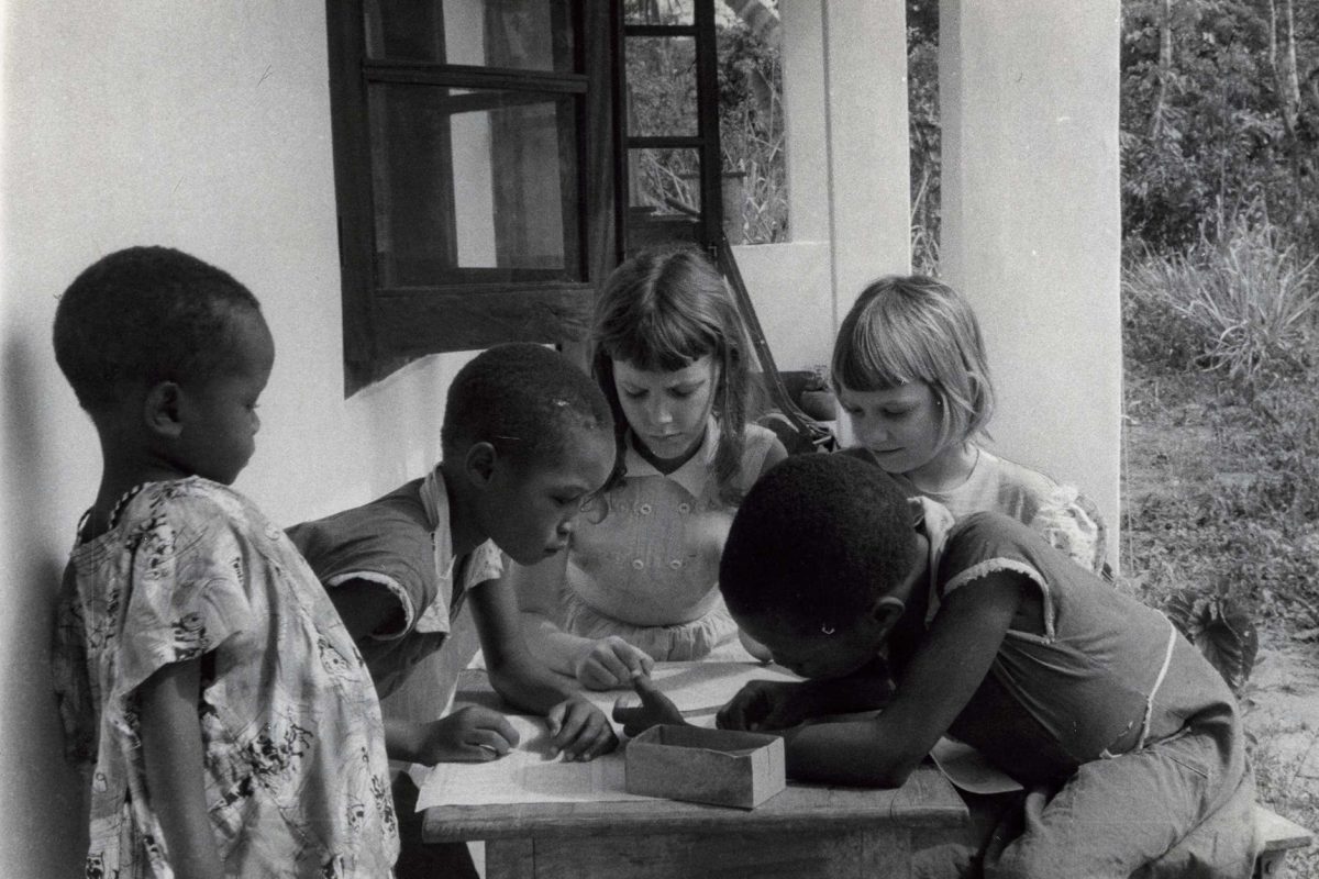 Four children at table