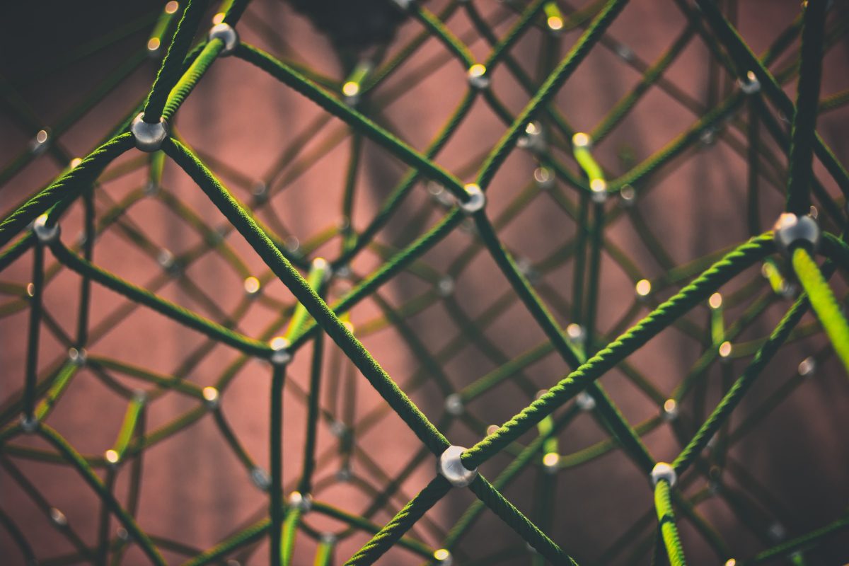 Green strands connected together