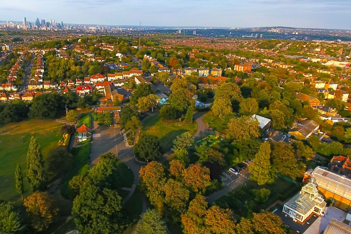 The Horniman Gardens and London skyline